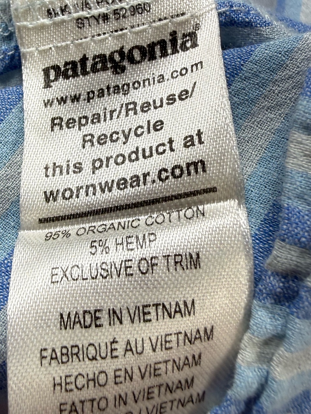 Patagonia Light Blue and White Striped Short-Sleeve Button-Down Shirt - Picture 9 of 12
